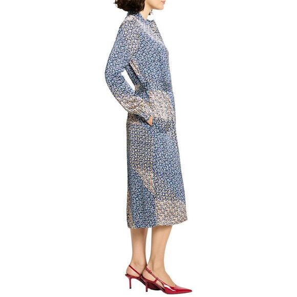 Nic+Zoe Womens Monogram Mix Blair Dress, Blue - Picture 3 of 4